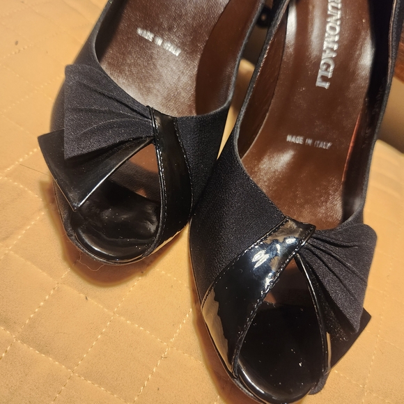 Bruno Magli Black Peep-Toe Heels - Picture 4 of 12